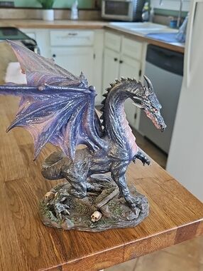 Hand-Painted Purple Dragon Figurine